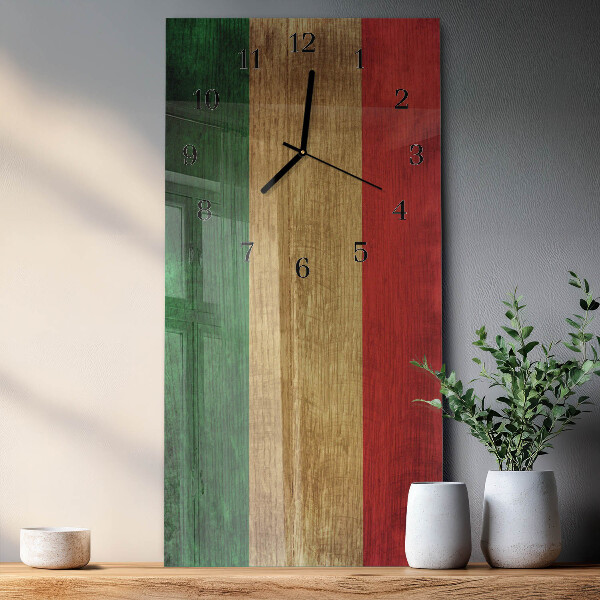 Horloge murale verticale drapeau italien