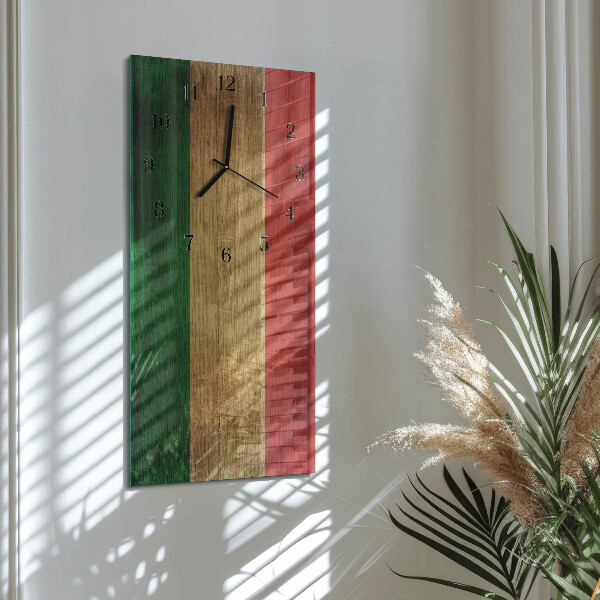 Horloge murale verticale drapeau italien