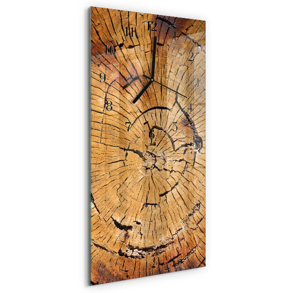 Horloge murale verticale Grains de bois