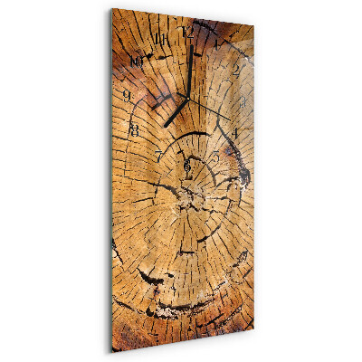 Horloge murale verticale Grains de bois