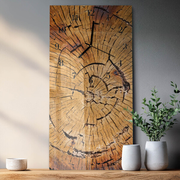 Horloge murale verticale Grains de bois