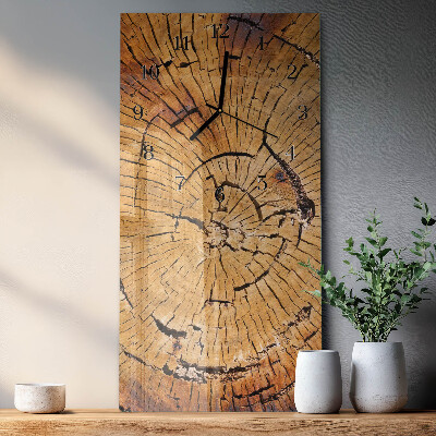Horloge murale verticale Grains de bois