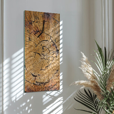 Horloge murale verticale Grains de bois