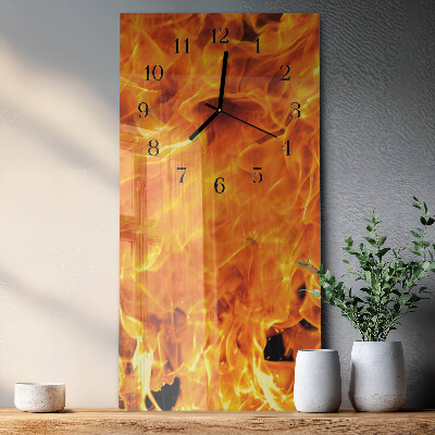 Horloge murale verticale Feu
