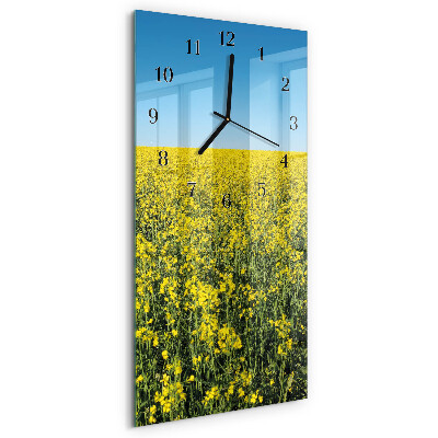 Horloge murale verticale Champ de fleurs
