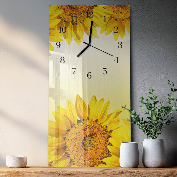 Horloge murale verticale Tournesol