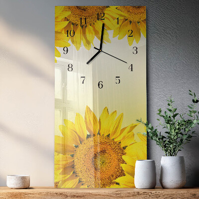 Horloge murale verticale Tournesol