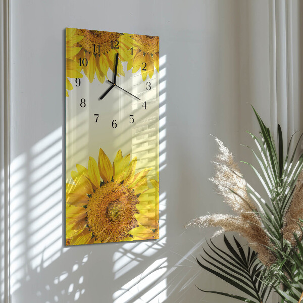 Horloge murale verticale Tournesol