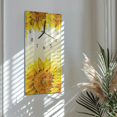 Horloge murale verticale Tournesol