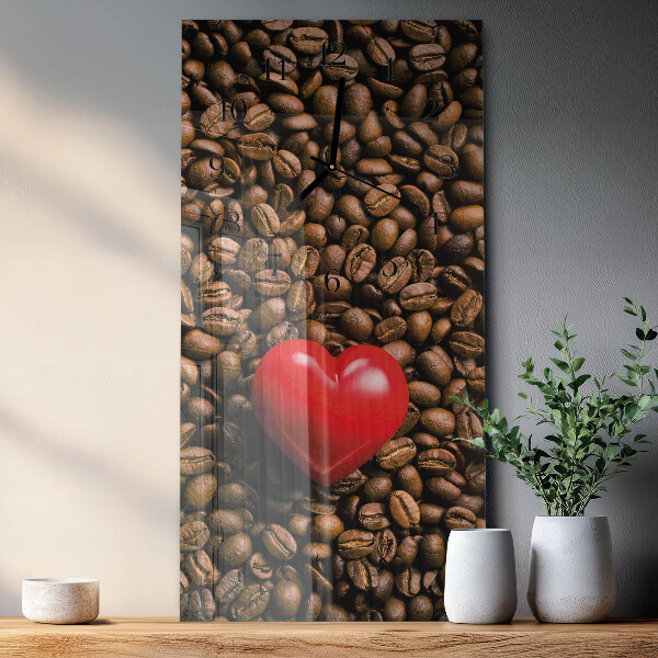 Horloge murale verticale Café en grains