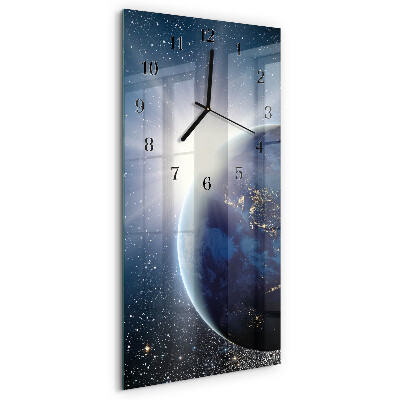 Horloge murale verticale Terre Weltall