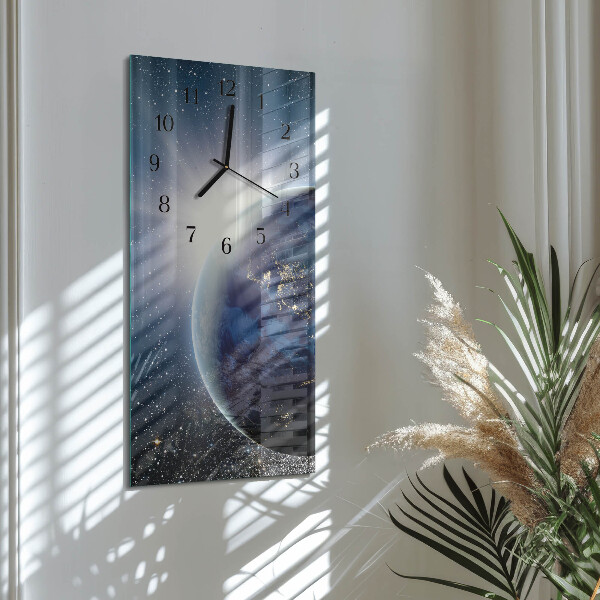 Horloge murale verticale Terre Weltall