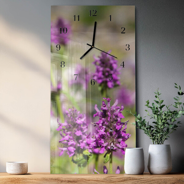 Horloge murale verticale Fleurs