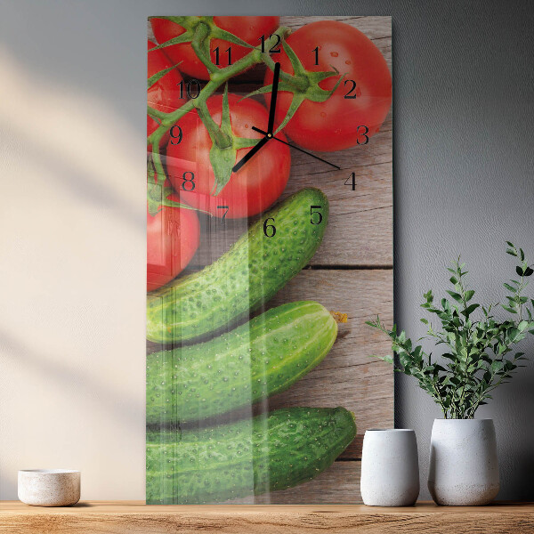 Horloge murale verticale Légumes