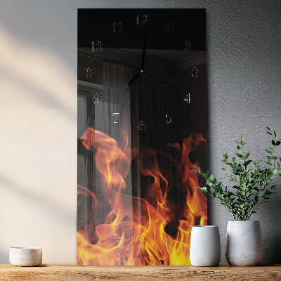 Horloge murale verticale Feu