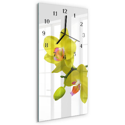 Horloge murale verticale Orchidée