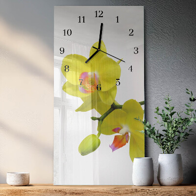 Horloge murale verticale Orchidée