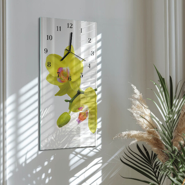 Horloge murale verticale Orchidée