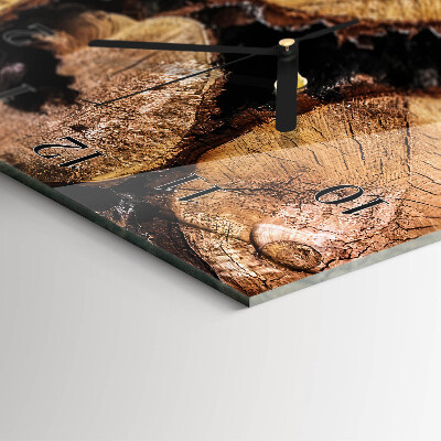 Horloge murale verticale Grains de bois