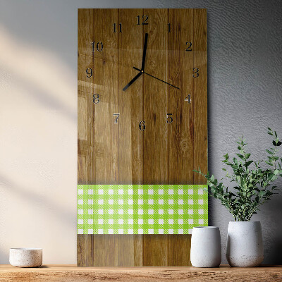 Horloge murale verticale table en bois