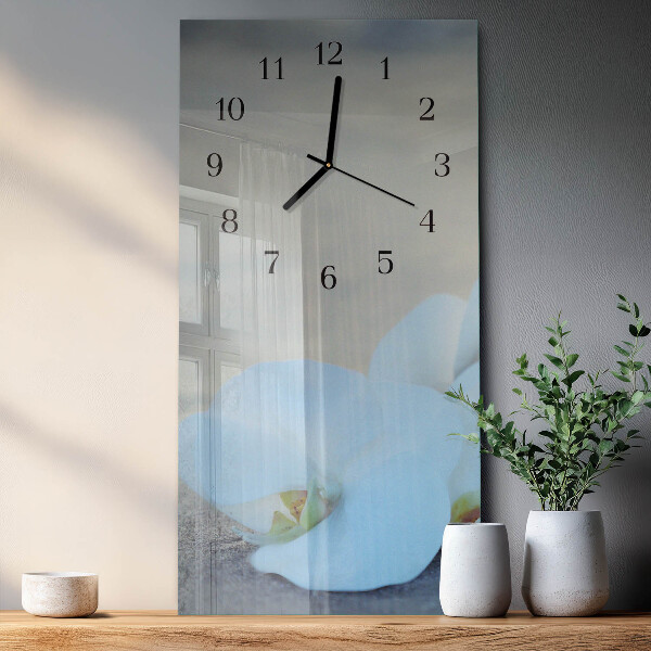 Horloge murale verticale Orchidée