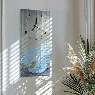 Horloge murale verticale Orchidée