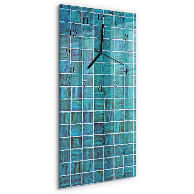 Horloge murale verticale Tuiles bleues