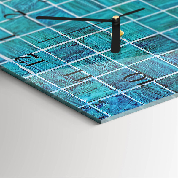 Horloge murale verticale Tuiles bleues