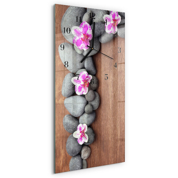 Horloge murale verticale Pierres d'orchidées