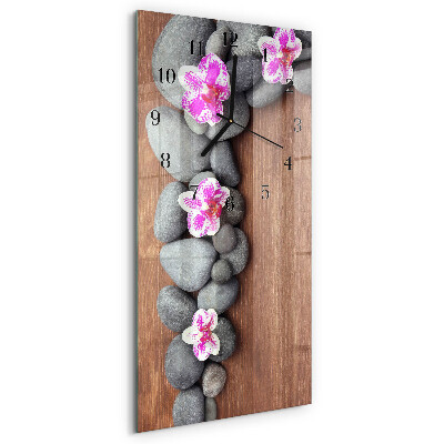 Horloge murale verticale Pierres d'orchidées