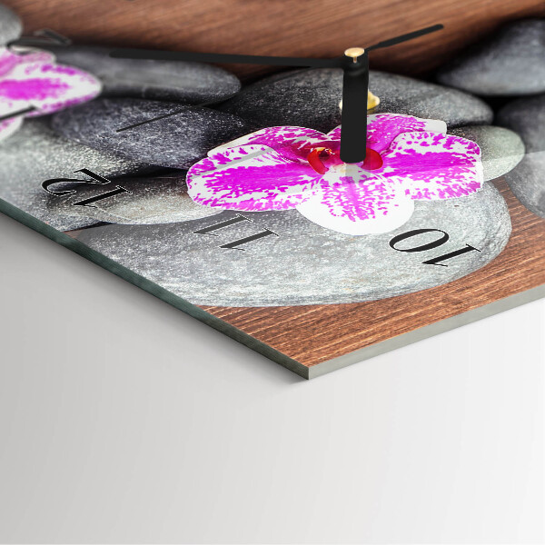 Horloge murale verticale Pierres d'orchidées