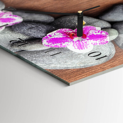 Horloge murale verticale Pierres d'orchidées
