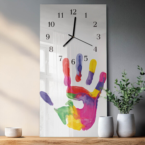 Horloge murale verticale Main