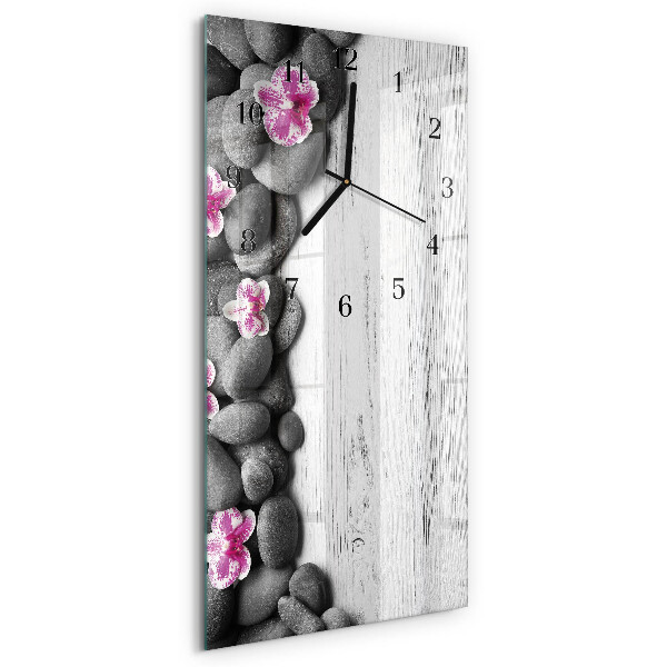Horloge murale verticale Pierres d'orchidées