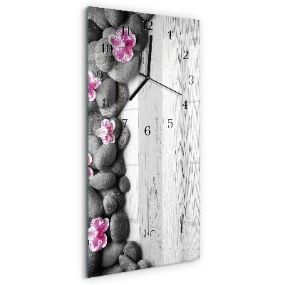 Horloge murale verticale Pierres d'orchidées
