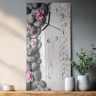 Horloge murale verticale Pierres d'orchidées