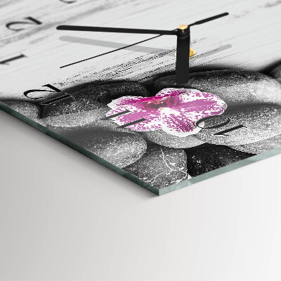Horloge murale verticale Pierres d'orchidées