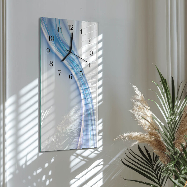 Horloge murale verticale Abstraction bleue