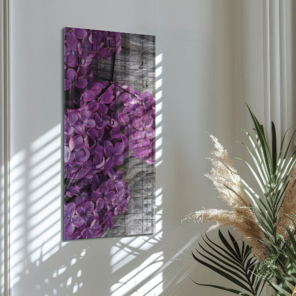 Horloge murale verticale Fleurs