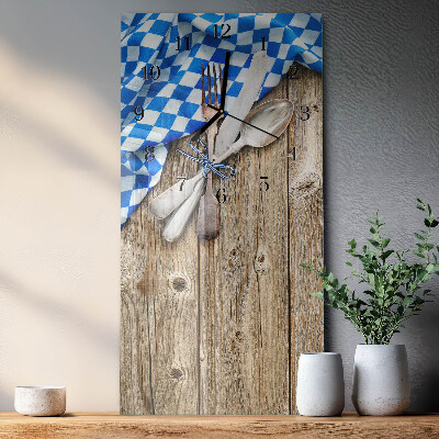 Horloge murale verticale Plaque en bois bavaroise