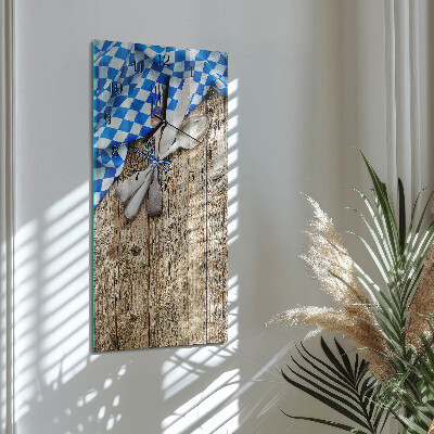 Horloge murale verticale Plaque en bois bavaroise