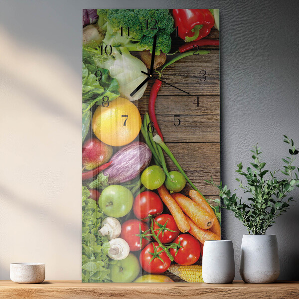 Horloge murale verticale Légumes