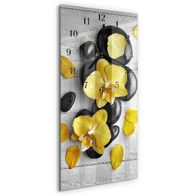Horloge murale verticale Fleurs Pierres