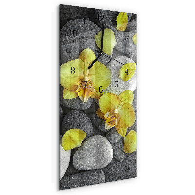 Horloge murale verticale Fleur Pierre