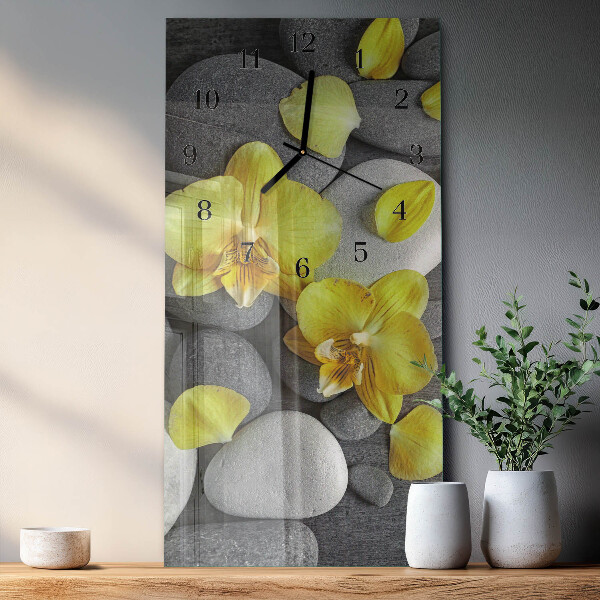 Horloge murale verticale Fleur Pierre