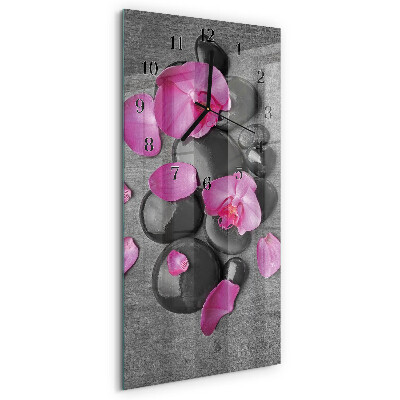 Horloge murale verticale Pierres d'orchidées
