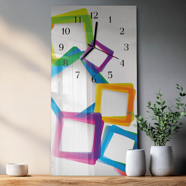 Horloge murale verticale Rectangles colorés