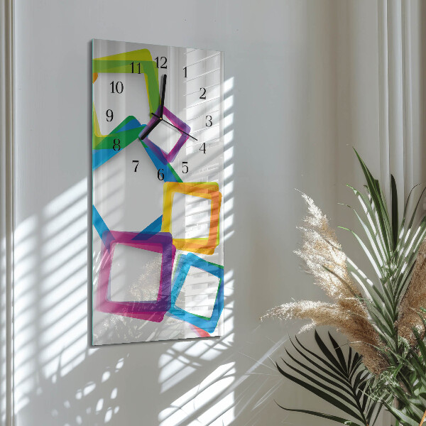Horloge murale verticale Rectangles colorés