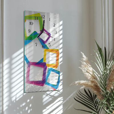Horloge murale verticale Rectangles colorés
