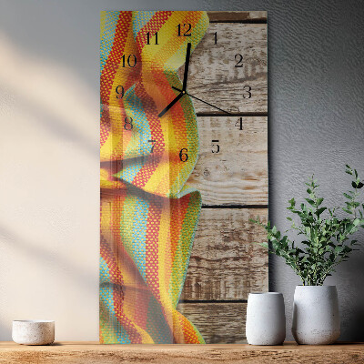 Horloge murale verticale Tissu de bois
